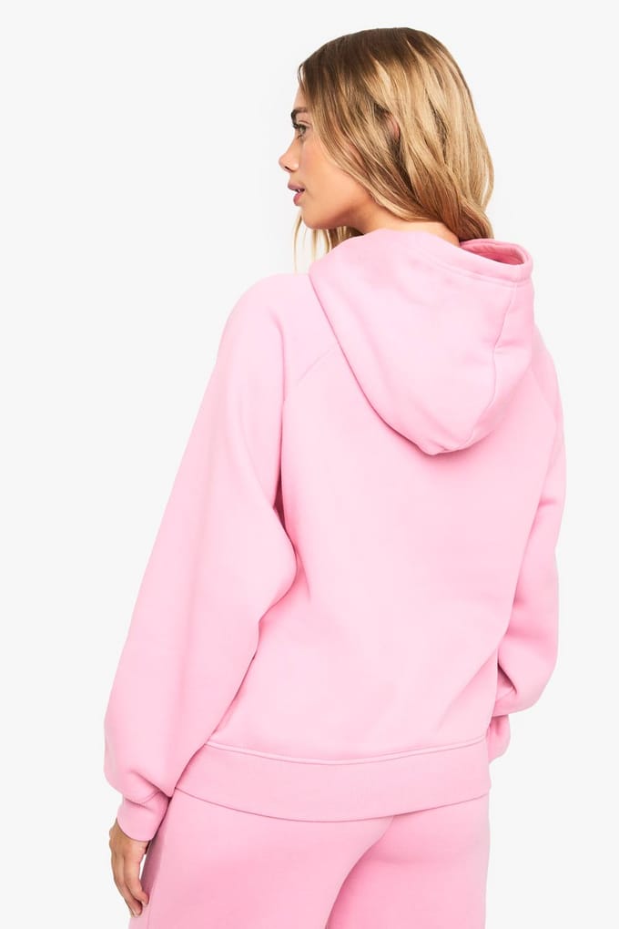 boohoo Dames Raglansteek Oversized Hoodie | Pink | Maat: Large