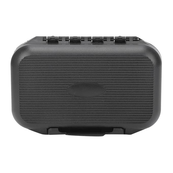 Boîte à appâts de pêche portable noire, étui de rangement étanche à double couche pour leurres à mouches, accessoires de pêche gray