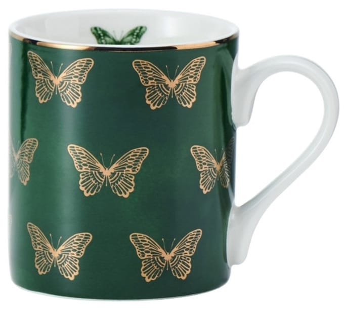 Mok, Beker, 0.28 L, Vlinders, Groen, Porselein - Mikasa