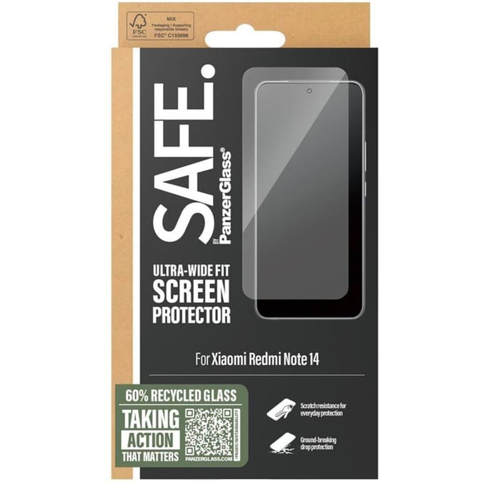 SAFE by PanzerGlass Screen Protector Xiaomi Redmi Note 14 | Ultra-Wide Fit
