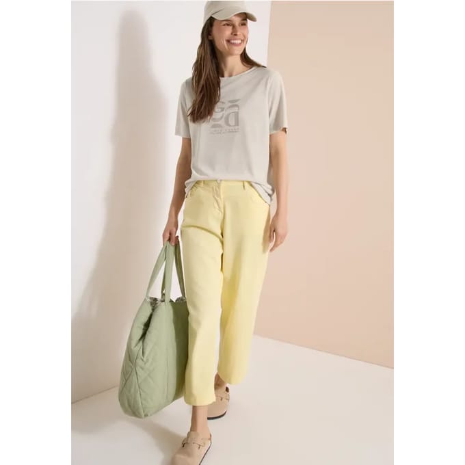 Shirt met print in linnenlook