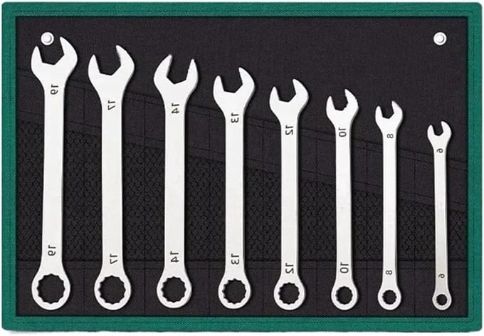 Steeksleutel Set - Combinatie Ratelsleutel - Auto Repareren - Ultradun 3mm Ontwerp - 6-27mm 8 Stuks - Metaal
