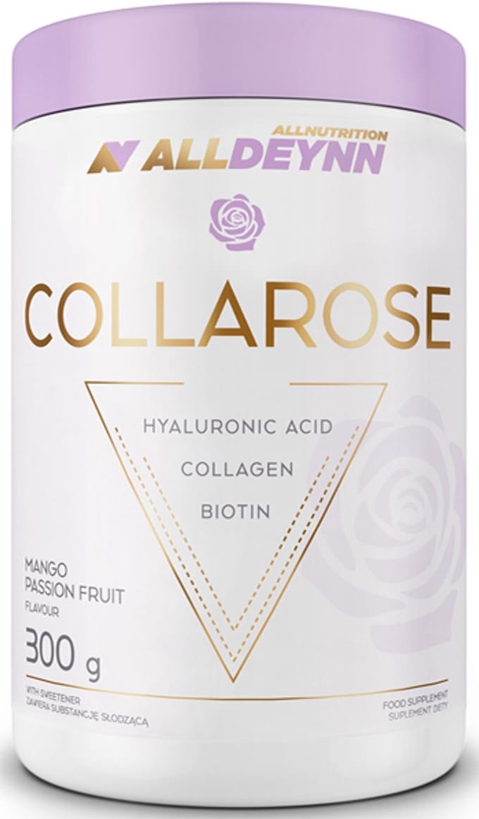 Alldeynn | Collarose | Rund collageen | Orange | 300gr 50 servings | Hyaluronzuur | Biotin | Vrouwen | Supplement