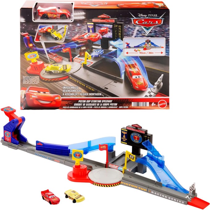Disney en Pixar Cars Piston Cup Stuntbaan Speelset - Met Bliksem McQueen speelgoedauto