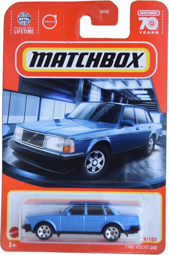 Gedetailleerd Diecast Modelauto Volvo 240 Stationwagon Blauw (Schaal 1:64)