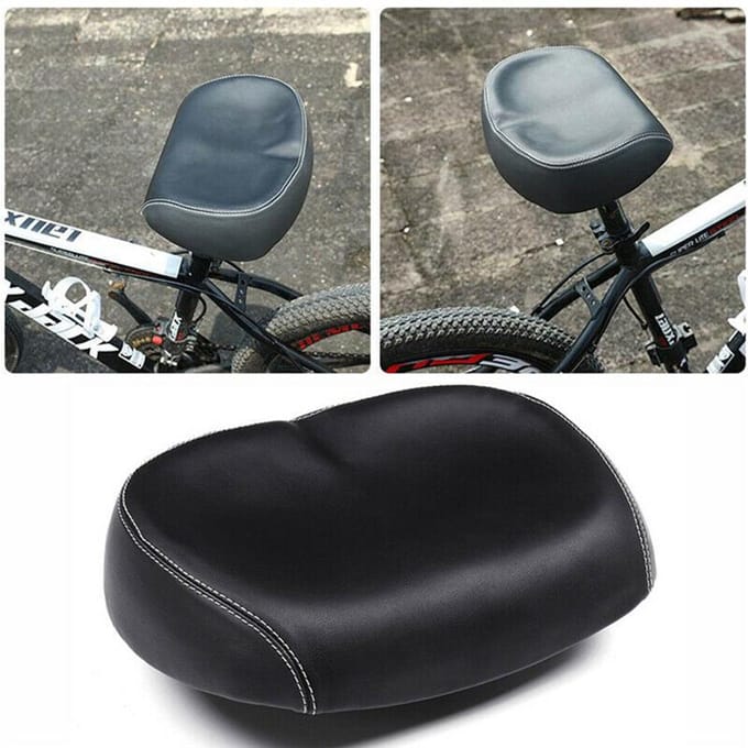 Selle sans nez pour vélo Big Ass, siège Large et souple en PU Black & Red black