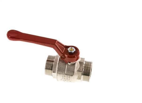 G 1-1/4 inch Buitendraad 2-Weg Messing Kogelkraan - BL2BN-M-MM-114