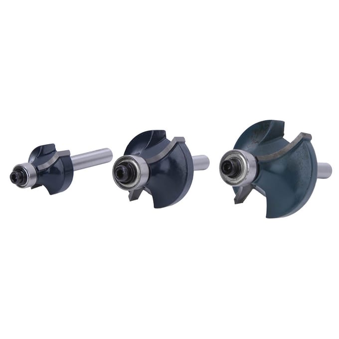 3 stuks Radiusfrees 1/4 inch schacht met lager Houtbewerking Frees