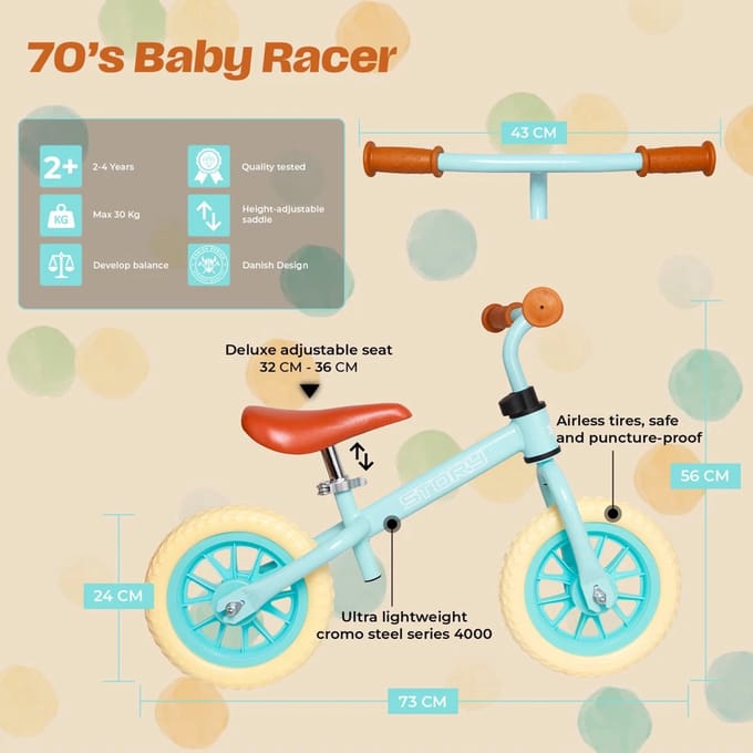 Story 70’s Baby Racer Loopfiets Mint Blue