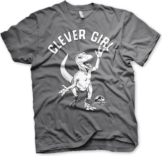 Jurassic Park Clever Girl T-shirt donkergrijs
