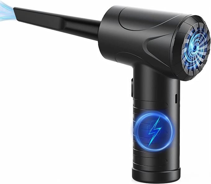 KAD® Air Duster - Elektrische Air Duster - Stofblazer - Zwart - 16cm x 16cm x 16cm