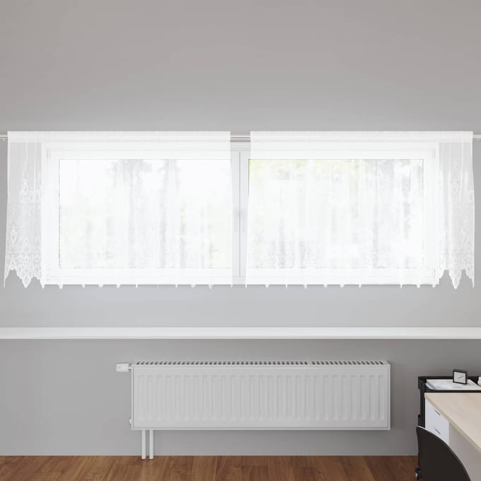 vidaXL Kantgordijn Wit 80 x 300 cm Polyester
