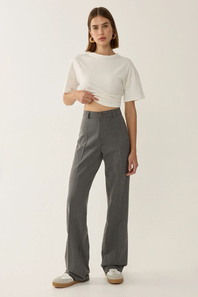 Hoge Taille Rechte Pijpen Broek