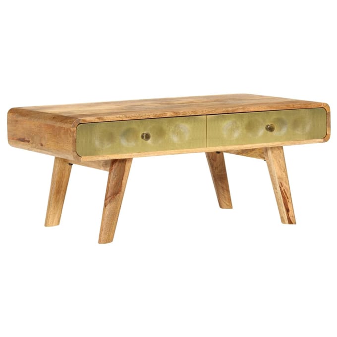 vidaXL - Salontafel - 90x50x40 - cm - massief - mangohout