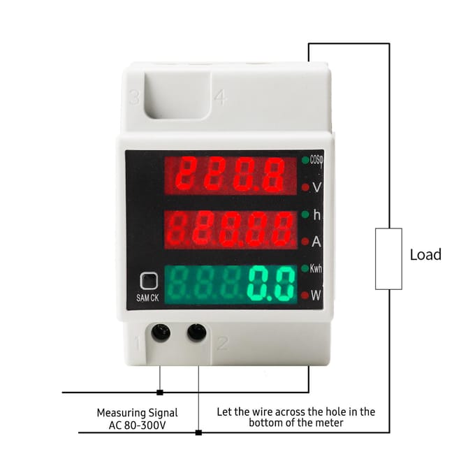 AC80-300V 100A Digitale Energiemeter DIN Rail Multimeter Elektrische Vermogensmeter kWh Meter wit