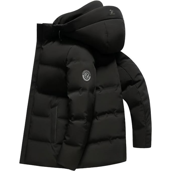 Winter Heren Donsjack Business Casual Verdikt Koudebestendig Capuchon Halflang Donsjack voor Heren M black