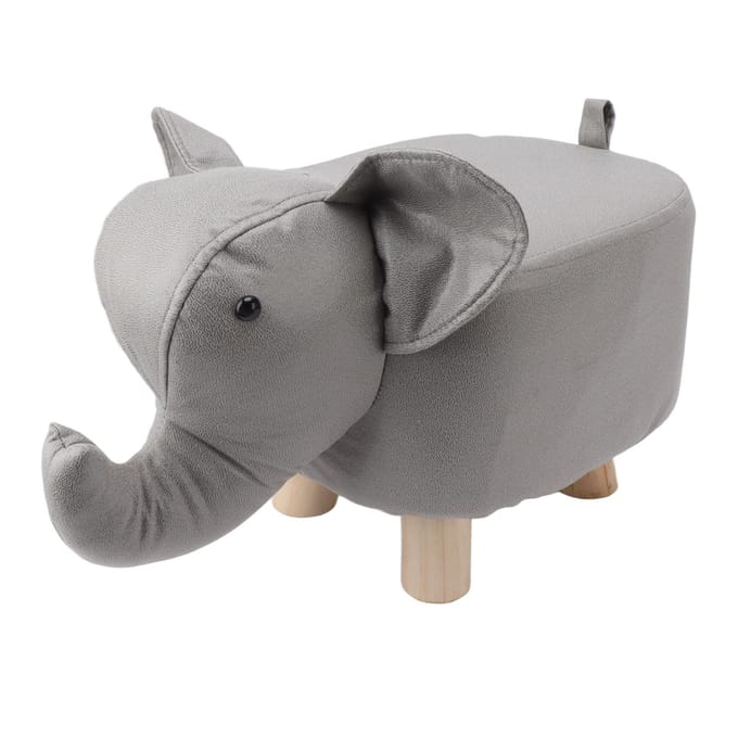 Repose-pieds en forme d'éléphant antidérapant, silencieux, confortable, stable, polyvalent, mignon gris clair