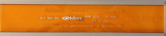LETTERSJABLOON ROTRING 1.4MM 1.6MM 300014G DIN1451