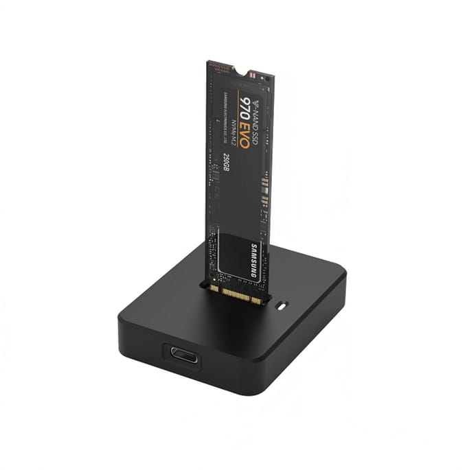 DrPhone DataBridge2 M.2 NVMe SSD Dock – USB-C 10Gbps – Tool-Free SSD Uitlezen & Back-up – Zwart