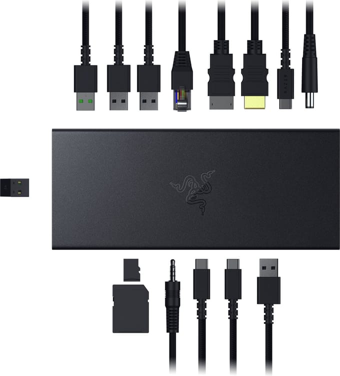 Razer USB 4 Dock - Docking Station - 14 Poorten - USB 4 Dock Voor 2 Schermen - Met HDMI - Zwart