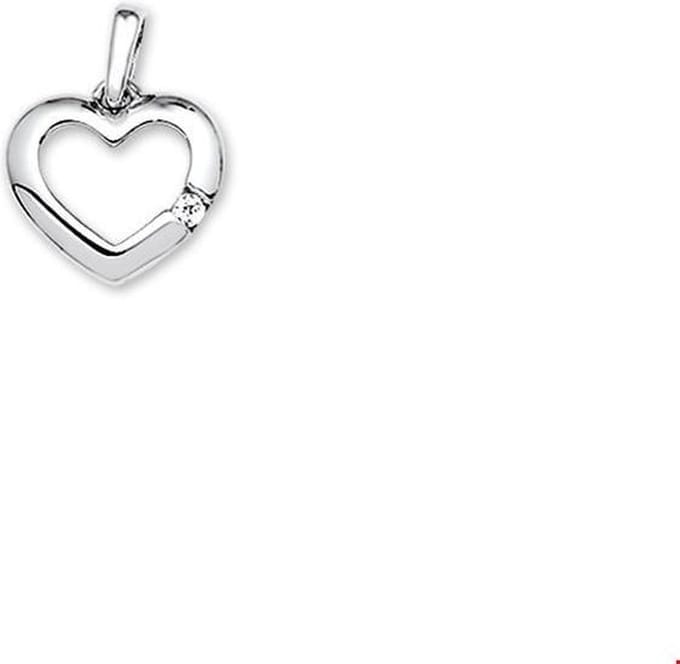 zilver gerhodineerd hanger hart zirkonia 1323271