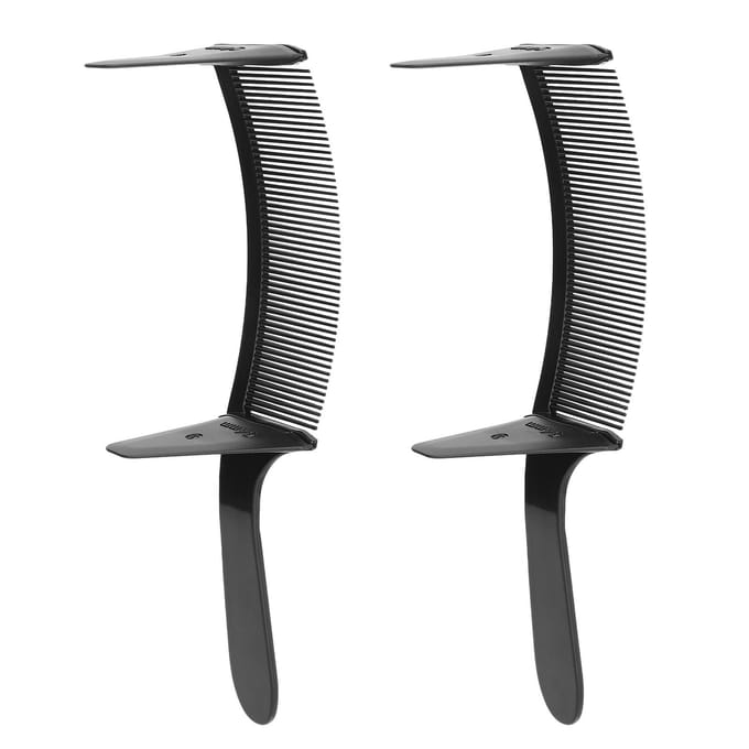 2 Stuks Gebogen Kapperskam Verstelbare Professionele Positioneringskam Haarknip Styling Tool black