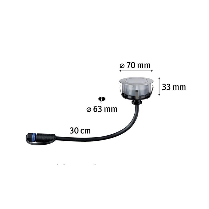 Plug & Shine LED-grondinbouwlamp Smart Home Zigbee 3.0 Floor RGBW Enkele lamp IP67 RGBW+ 2W Edelstaal