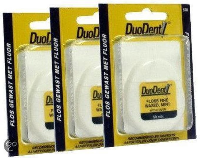 Duodent Fine Gewasfluor - 3x 50 m - Flosdraad - Voordeelverpakking
