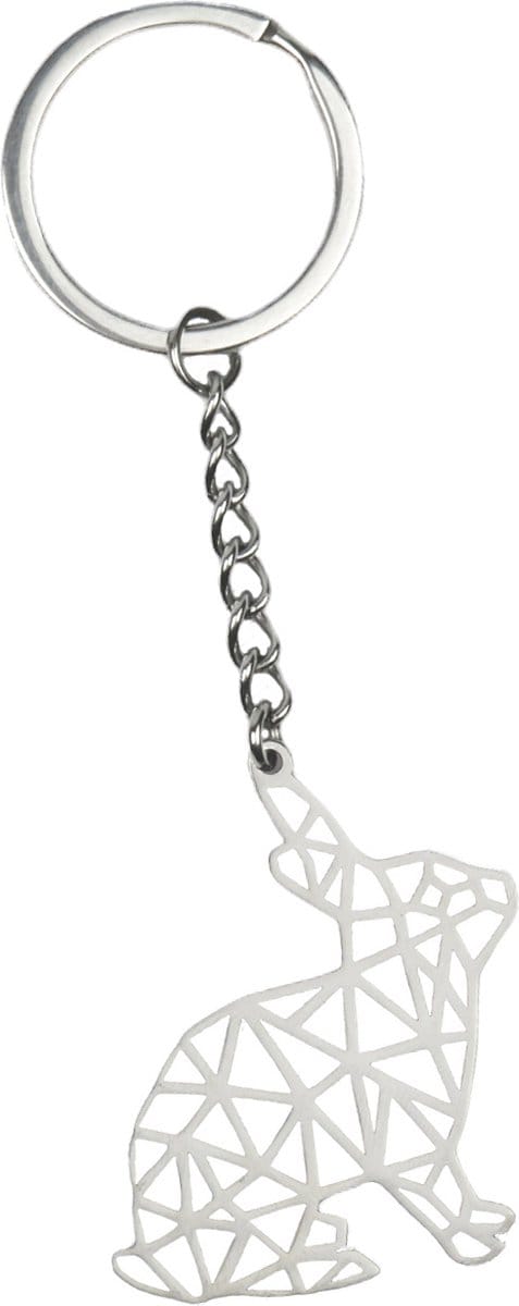 Sleutelhanger Metaal Geometrisch Patroon Metalen Sleutelhanger Dier - Konijn