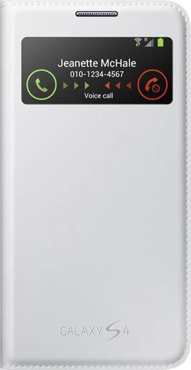 Samsung S View Cover Leder voor Samsung Galaxy S4 - Wit