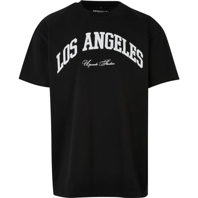 Mister Tee - L.A. College Oversize Heren T-shirt - S - Zwart