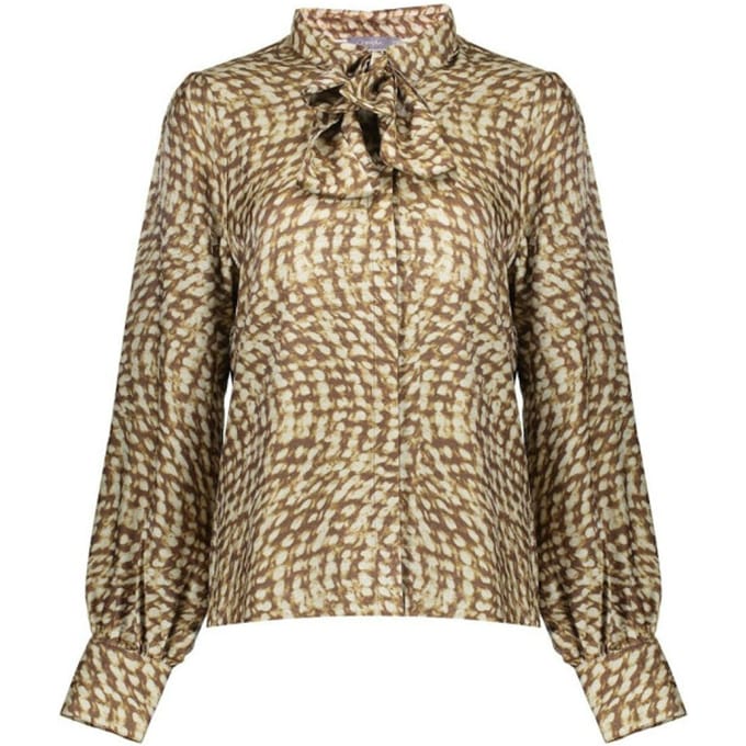 Geisha Blouse Brown/sand Größe: S | Longsleeves Outlet | Damen | Braun