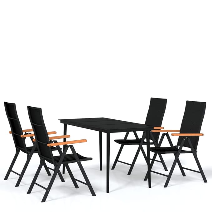 vidaXL - 5-delige - Tuinset - zwart