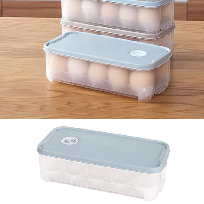 Eierdoos Plastic Verdikt Vershoud Eieropbergcontainer voor Koelkast Koelkast Keuken white