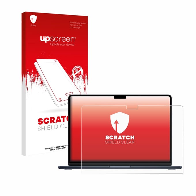 upscreen - Screenprotector voor Apple MacBook Air 13" M4 2025 / M5 2026 - Folie Beschermfolie transparant