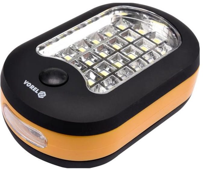 Vorel - Werkplaatslamp - 24+3 LED - Magnetisch - Batterijvoeding