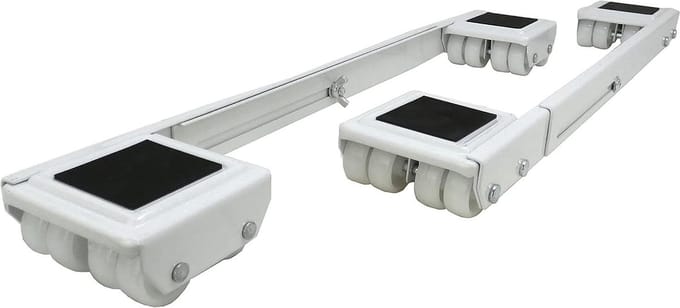 Uitschuifbare meubelrollers - maximale belasting 545 kg - verstelbare lengte 40-635 cm - wit