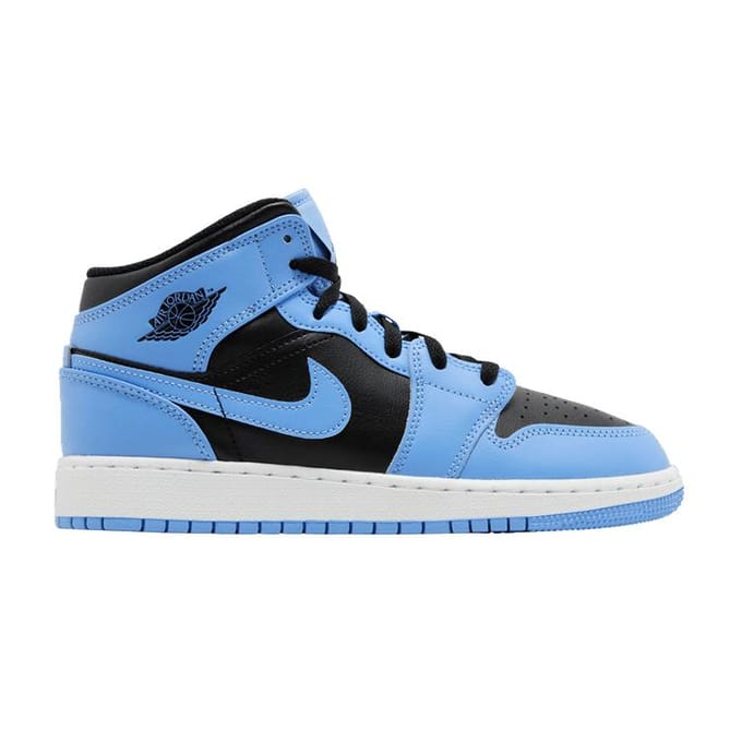 Jordan 1 Mid University Blue Zwart (GS) 38.5 gray