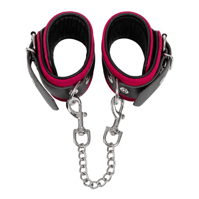 Enkelboeien met karabijnhaken en ketting - roze