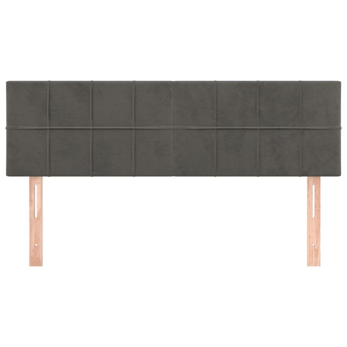 vidaXL - Hoofdborden - 144x5x78/88 - cm - fluweel - donkergrijs