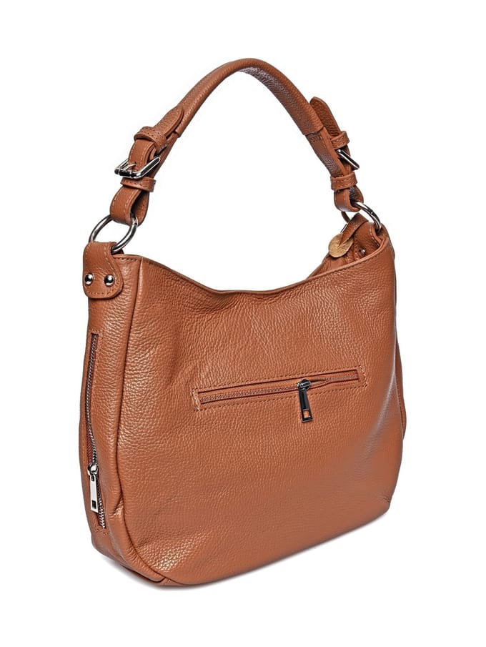 Anna Luchini Brown Rundleer Tas