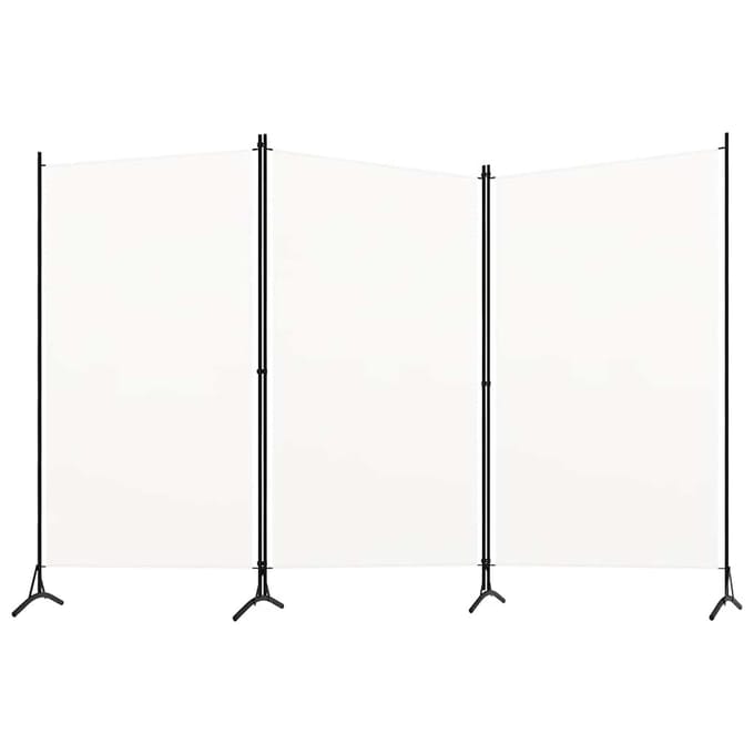 vidaXL - Kamerscherm - met - 3 - panelen - 260x180 - cm - stof - wit