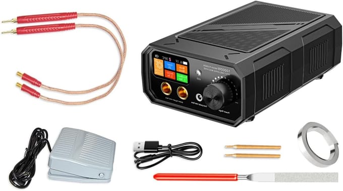Compacte Puntlasser - Batterijlasser - Accupacks Lassen - Dubbele Puls Technologie - 0.3 mm Dikte - Zwart