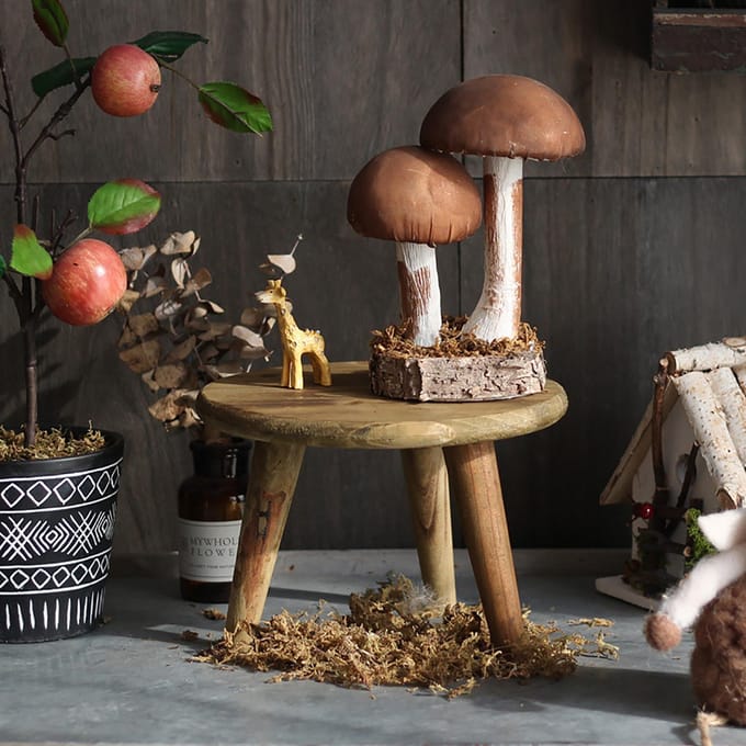 Decoratieve Opbergkruk voor Bureau Balkon Bloemenrek Houten Bloempotstandaard Tuinornamenten brown