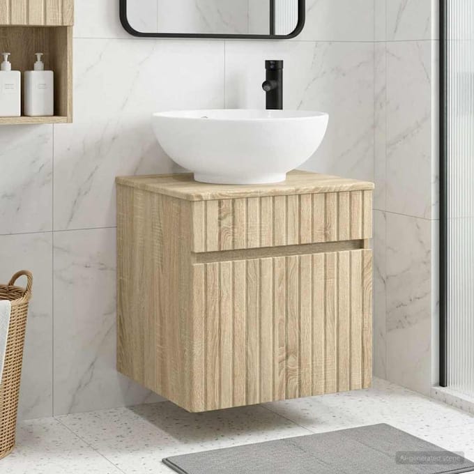 vidaXL Wandgemonteerd wastafelmeubel Sonoma Eiken 49 x 44,5 x 80 cm