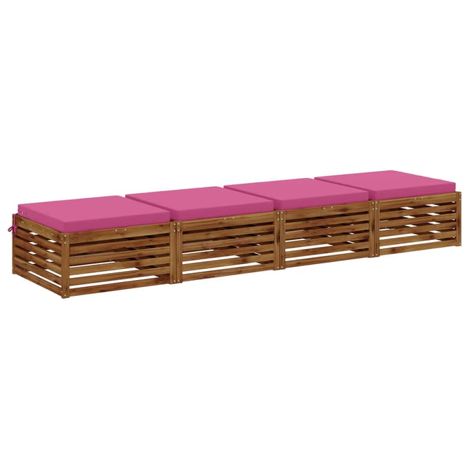 vidaXL - 4-Piece - Zitkussens - SOEST - 4 - st - 100% - Polyester - Roze