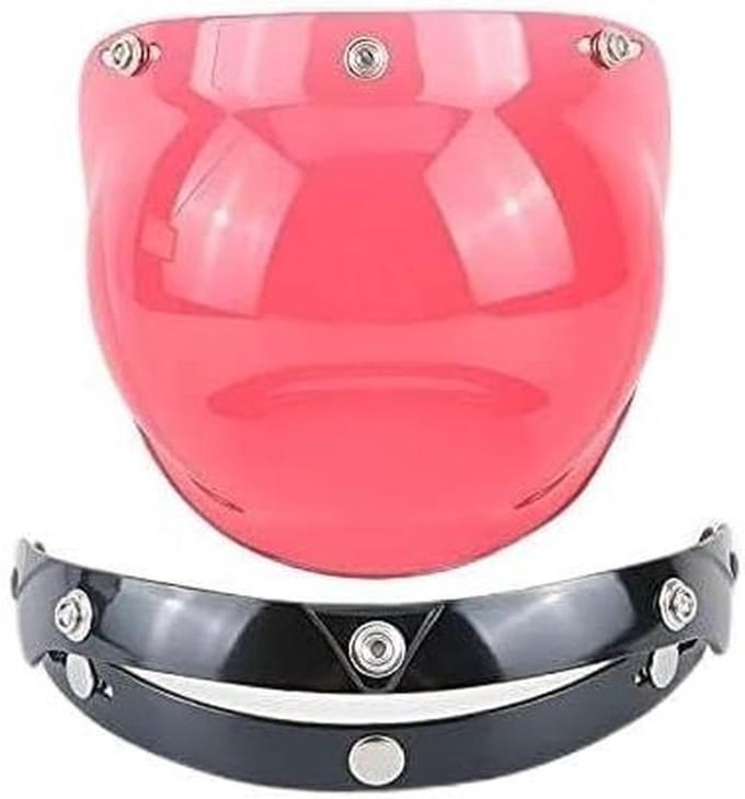 Motorhelm Windscherm - Helm Vizier - Bescherming Tegen Wind - 3 Snap Bevestiging - 25 cm Lengte - Transparant