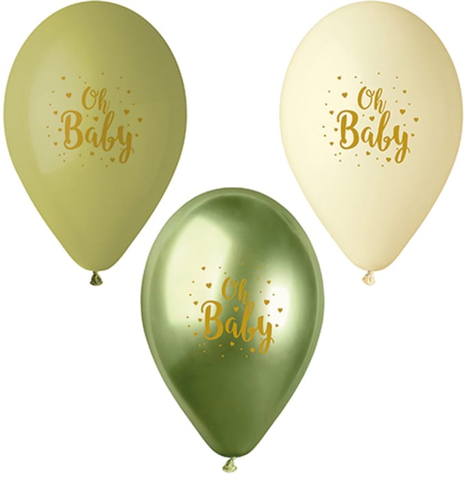 12x 6 Ballonnen Ø 29 cm groen Oh Baby
