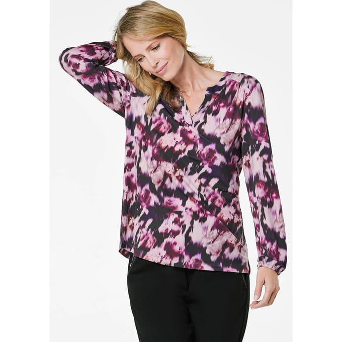 Blouseshirt in vrouwelijk model - bessen / gedess. - Gr. 23 van Goldner Fashion