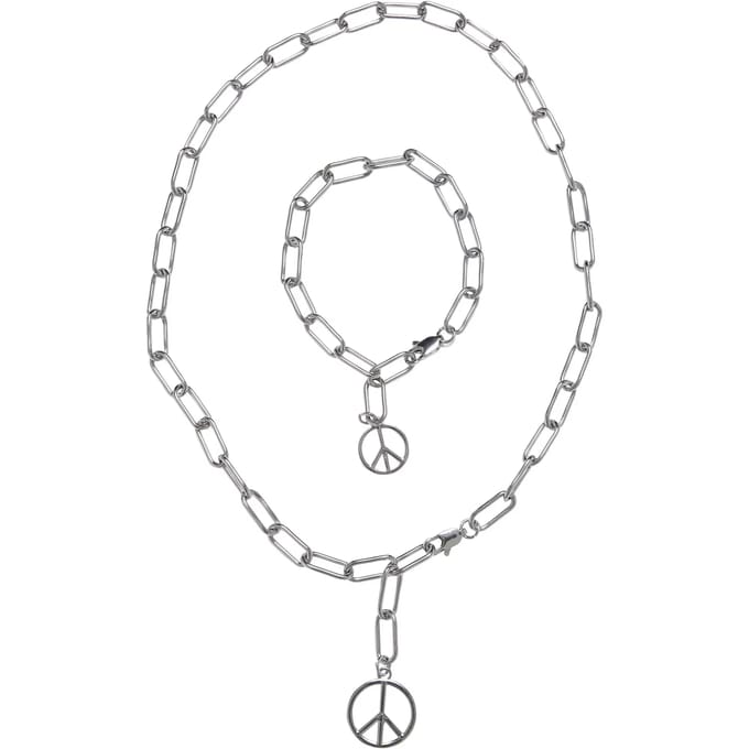 Ketting en armband Urban Classics Y Chain Peace Pendant